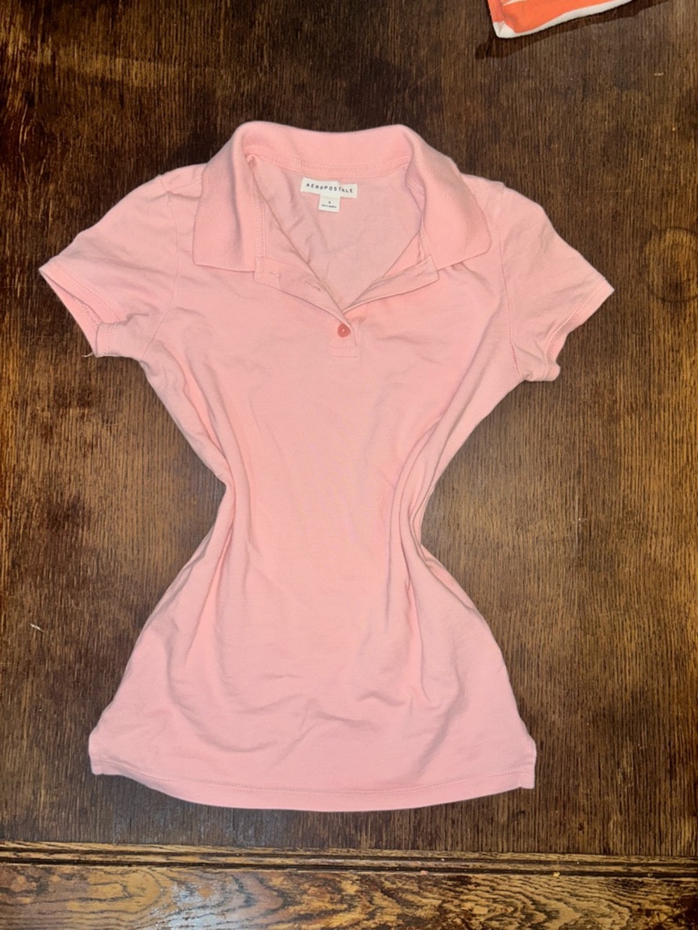 Aeropostale Women's Light Pink Short-Sleeve Polo Shirt